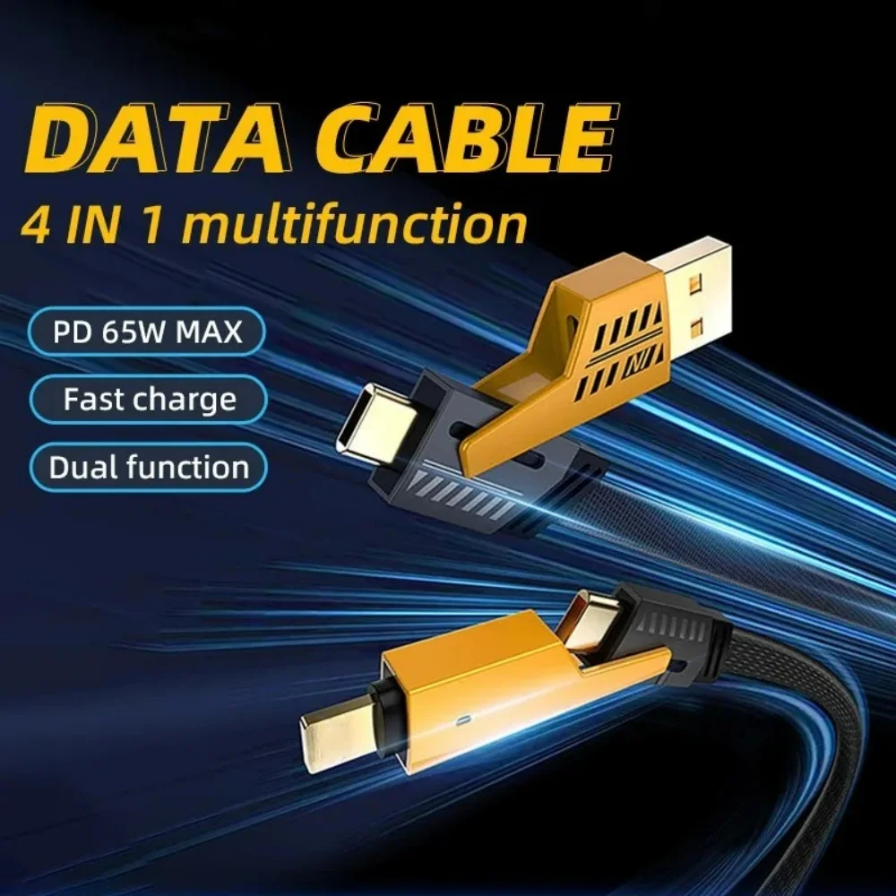 4 in 1 USB Type C Cable Type C TO C PD 65W 27W LIGHTNING Fast Charging Mech Cable For iPhone Samsung Xiaomi HUAWEI OPPO One Plus BEST SELLERS