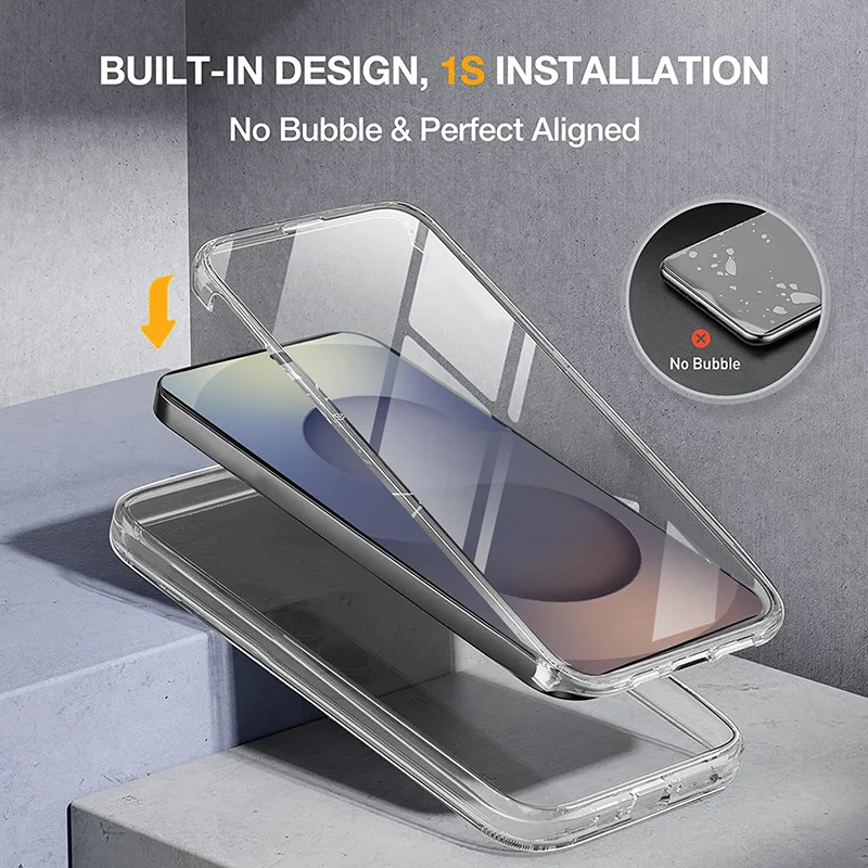 Slim Fit 360° Full Wrap Clear Silicone Anti-Drop Scratch Resistant Case