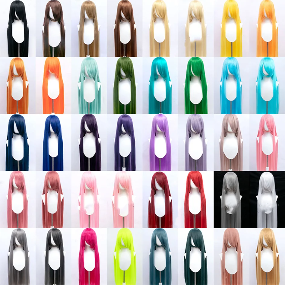 Synthetic 100cm about 40inch color long straight hair cosplay wig anime wig party wig music festival Halloween wig Christmas