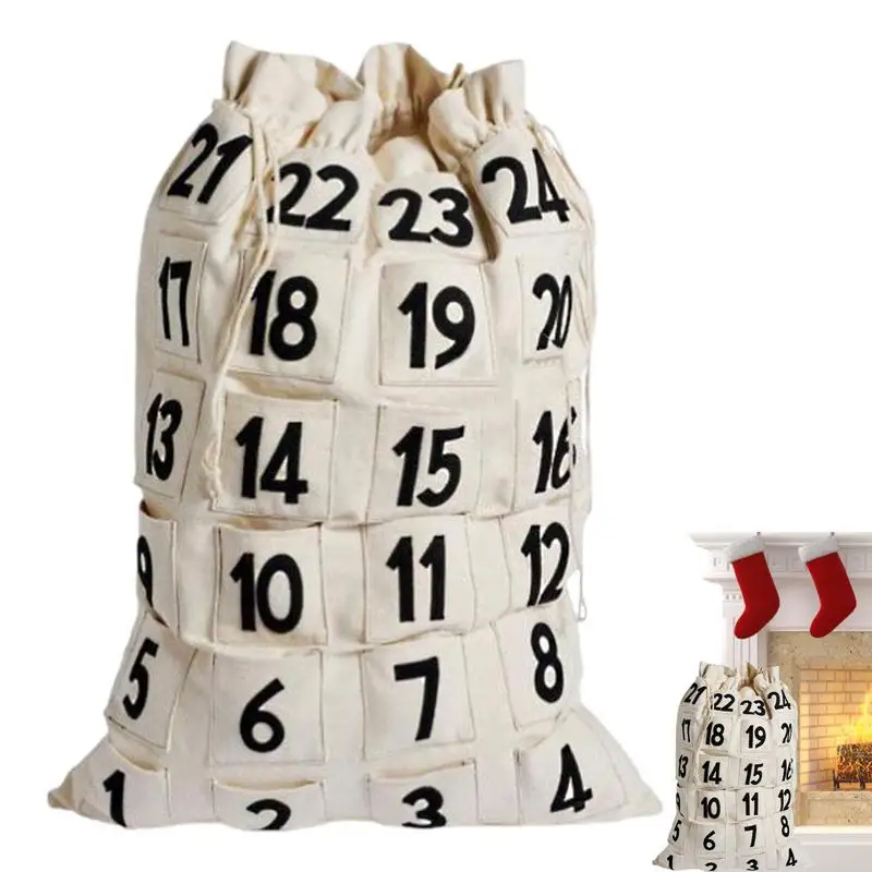 

Календарь с обратным отсчетом для детей, креативный Рождественский календарь с обратным отсчетом, тканевый мешок с креативным обратным отсчетом, календарь, подвески для сумок