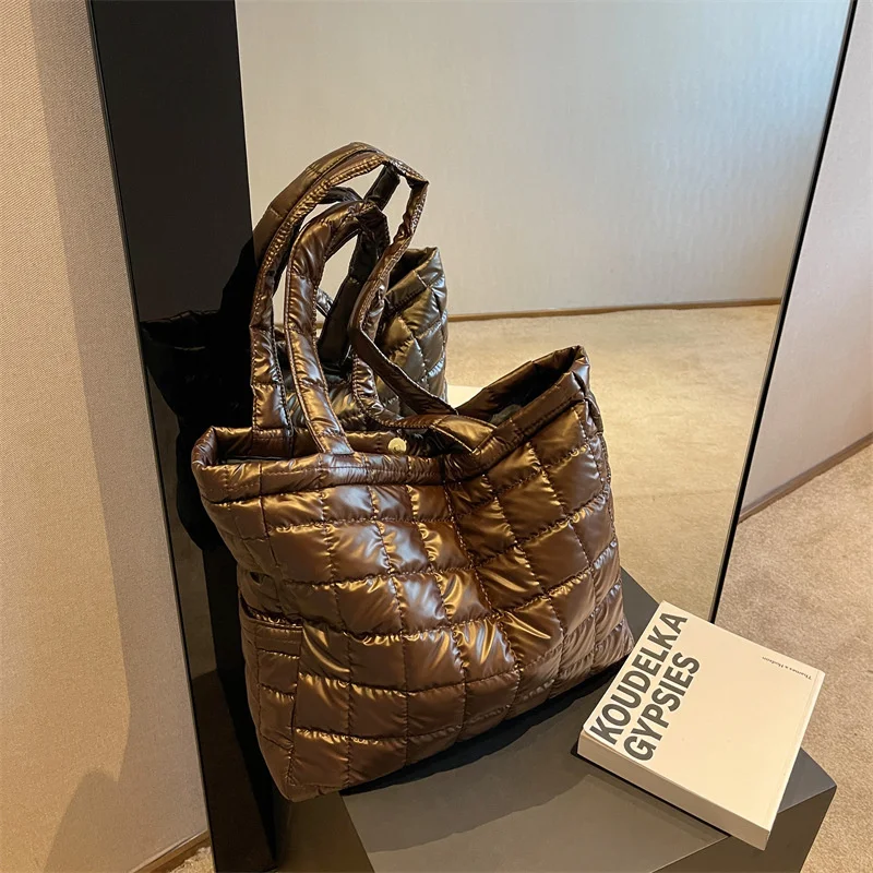 Borsa a tracolla imbottita in cotone trapuntato per donna