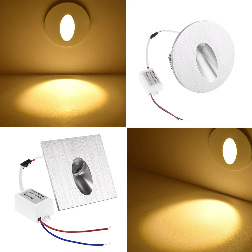 

Wall Lamp 3W Step Pathway Corner Sconce Staircase AC85-265V Led Stair Light Aluminum Recessed Square Round Night Lighting