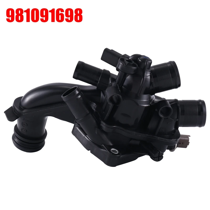 

Car Coolant Thermostat Housing With Sensor For Peugeot 207 308 408 3008 RCZ Citroen C4 C3 DS3 9810916980