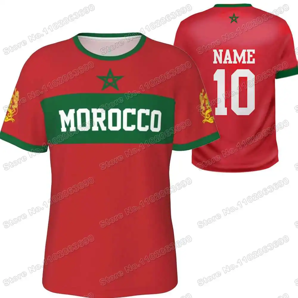 Maglia Da Calcio Personalizzata Marocco - Kit Uomo, Donna, Bambino - Tuta Con Nome, Numero E Logo, Traspirante