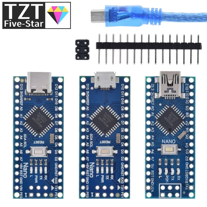 Mini / Type-C / Micro Usb Nano 3.0 Con Il Controller Nano Compatibile Con Bootloader Per Driver Usb Arduino Ch340 16Mhz Atmega328P
