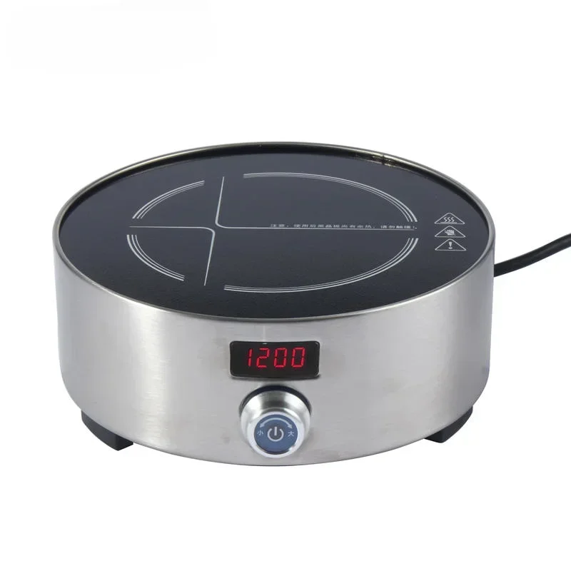 1.2KW Electric Pottery Stove No Radiation Tea Stove Glass Pot Water Boiler with Timer Stainless steel Waterproof surface 220V