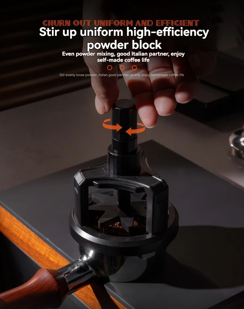 Rotierende magnetische Pulververteiler-Nadel für Kaffee, höhenverstellbar, magnetische Fixierung, hochwertiges professionelles Kaffeezubehör – Detail 2