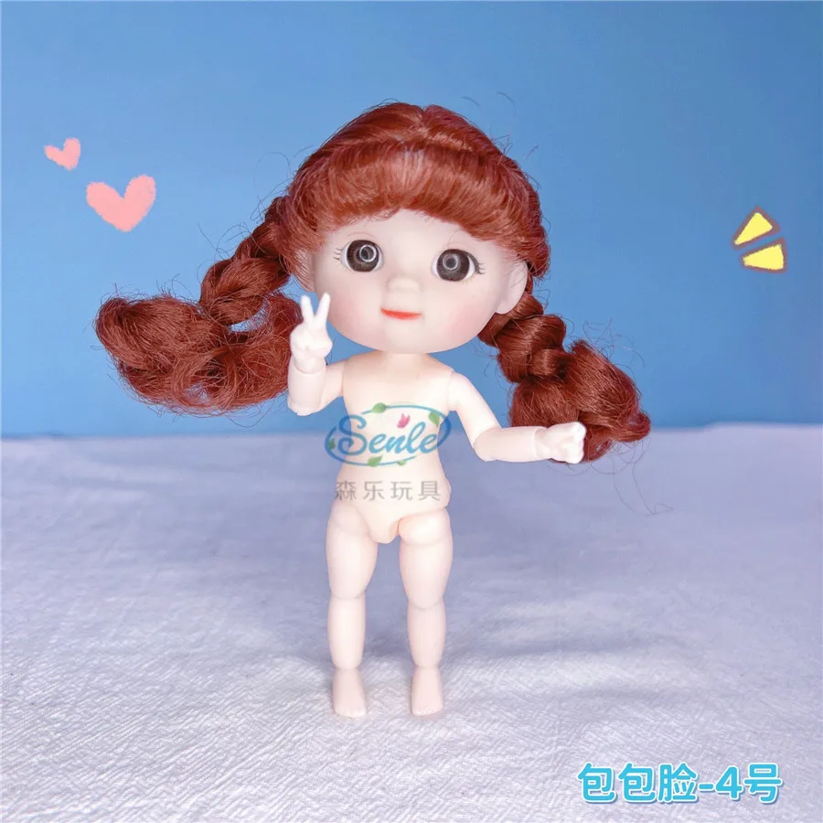 New OB11 Doll Body 13 Joints Cute Face 3D Brown Big-eyed 12CM Naked Dolls with Shoes Children Girls DIY Toy Gift 1/12 Munecas 4 New OB11 Doll Body 13 Joints Cute Face 3D Brown Big-eyed 12CM Naked Dolls with Shoes Children Girls DIY Toy Gift 1/12 Munecas 4