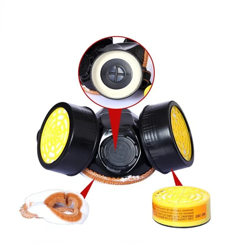 Anti-Dust Gas Mask Safety Glasse Spray Paint Chemical Pesticide Decoration Filter Respirator Half Full Face Masks