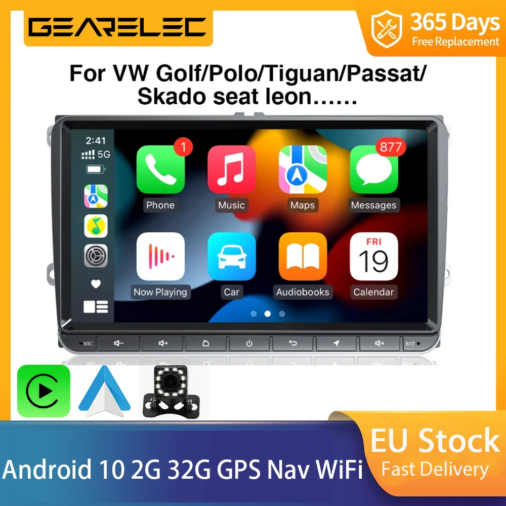 9 "Autoradio Android 10 Per Vw Passat 6 7 Cc Polo Golf 5 6 Touran T5 Wifi Navigazione Gps Bt Wifi Split Screen Head Unit Radio Fm