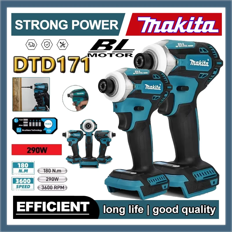 DTD171 Brushless Impact Driver 18V Cordless Power Tools Rechargeable Screwdriver