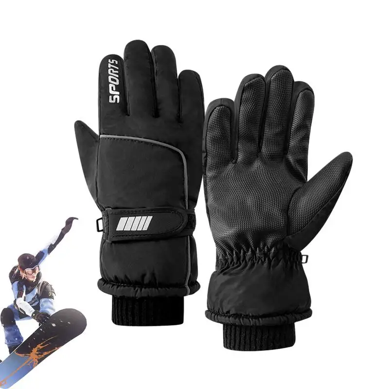 

Мужские зимние водонепроницаемые велосипедные перчатки, перчатки для занятий спортом на открытом воздухе, для бега, мотоцикла, лыжного спорта, для сенсорного экрана, флисовые Нескользящие теплые перчатки с пальцами