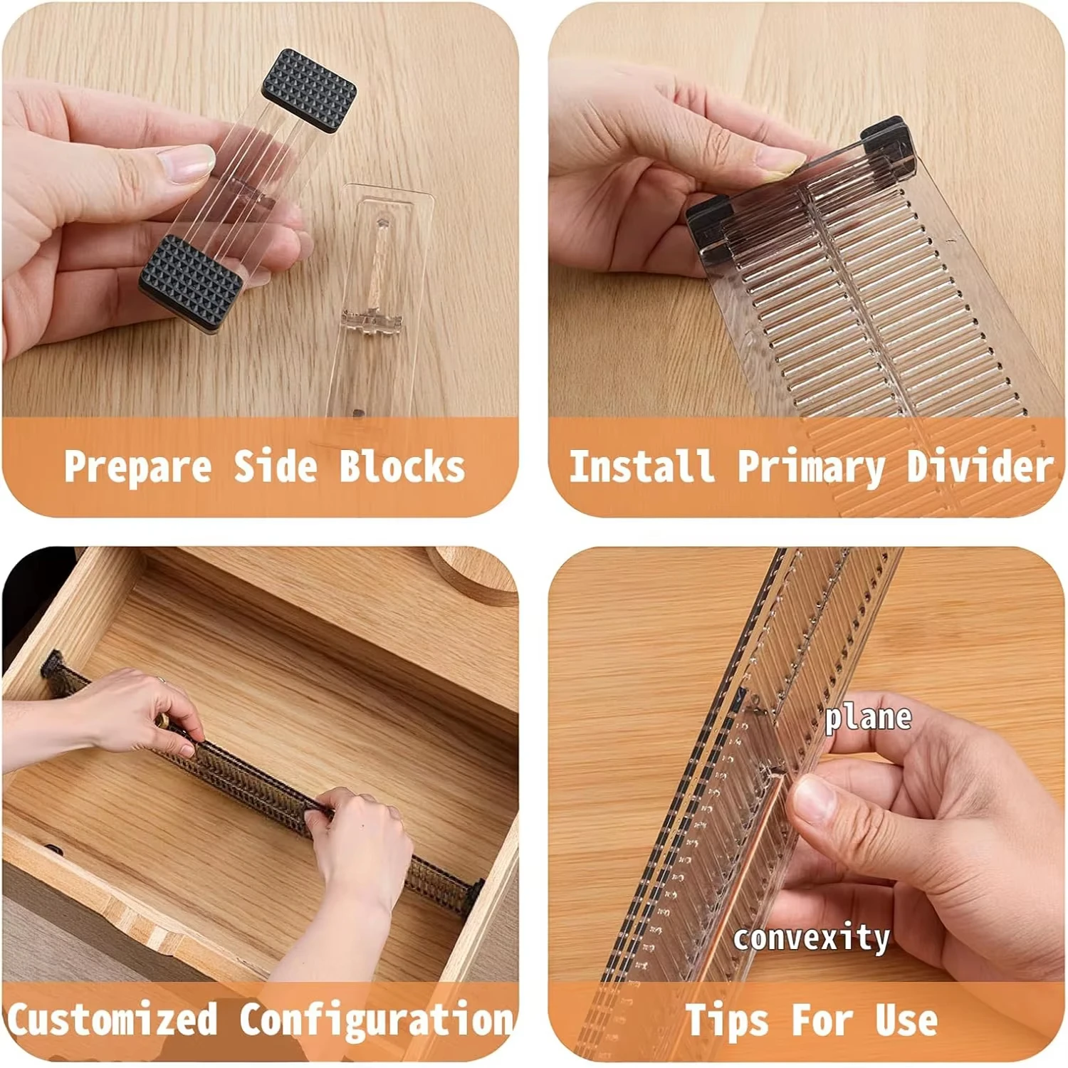 Adjustable Clear Plastic Drawer Divider