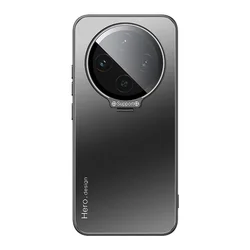 Enhanced Metal Lens Camera Holder Phone Case with Shockproof Matte Kickstand Cover for VIVO IQOO Z10 (Black)