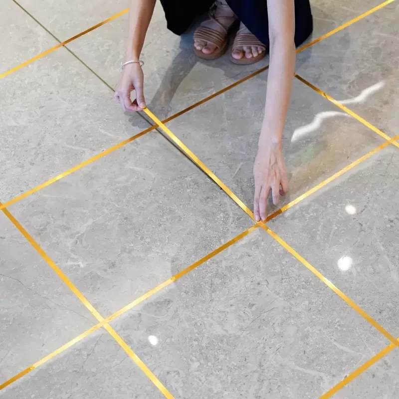 50M Gold black Self-Adhesive Tile Stickers Tape Floor Waterproof Wall Gap Sealing Strip Tile Beauty Seam Sticker Home Decoratio