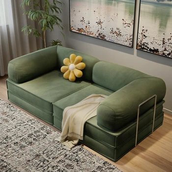 Divano a compressione modulare 200 cm - Divano letto in velluto a coste lavabile, mobili multifunzionali in schiuma ad alta densità per soggiorno 1
