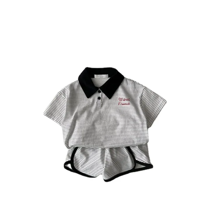 New Children Short Sleeve Clothes Set 2pcs for kids clothing set