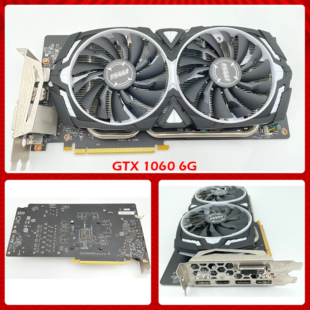 graphics card for desktop 6GB For Msi GeForce GTX 1060 ARMOR 6GD5X OC Computer Game Graphics Card best graphics card for pc