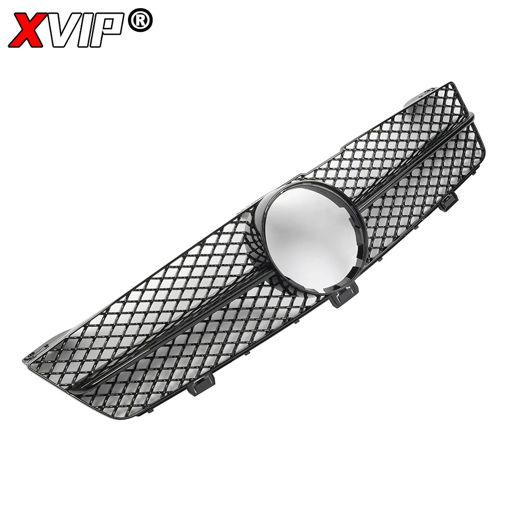 XVIP 크롬 다이아몬드 스타일 레이싱 그릴 메르세데스 벤츠 CLS W219 CLS500 CLS550 2009-2011 광택 블랙 GTR 스타일 어퍼 그릴