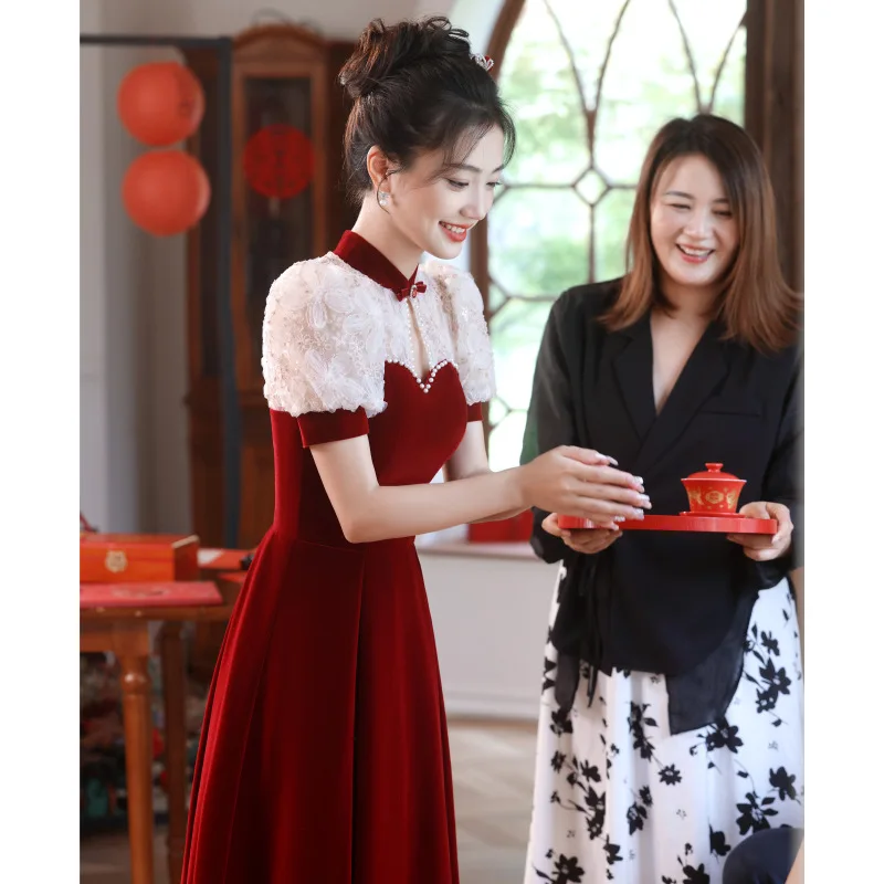 fitted lace wedding dress Modern Chinese Wedding Dress