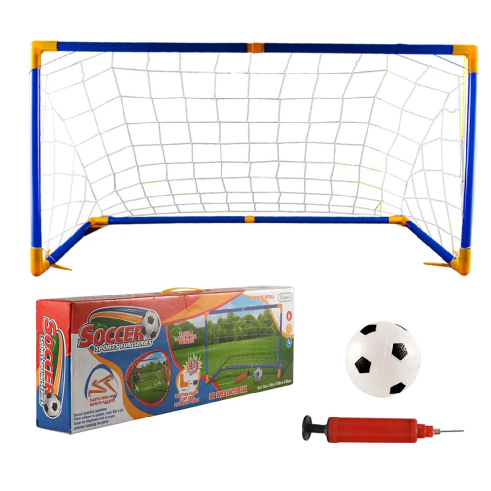 

Portable Soccer Goal Nets Post Set Portable Fold- Football Goal Set with Balls Pump for Indoor Outdoor Sports Training