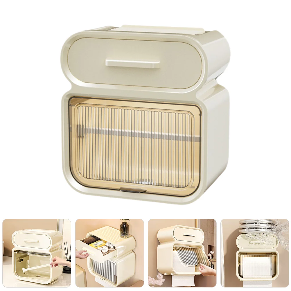 

No Punching Wall Hanging Tissue Box Holder Toilet Paper Bathroom Rack Pp Free Household Napkin Dispenser Towel