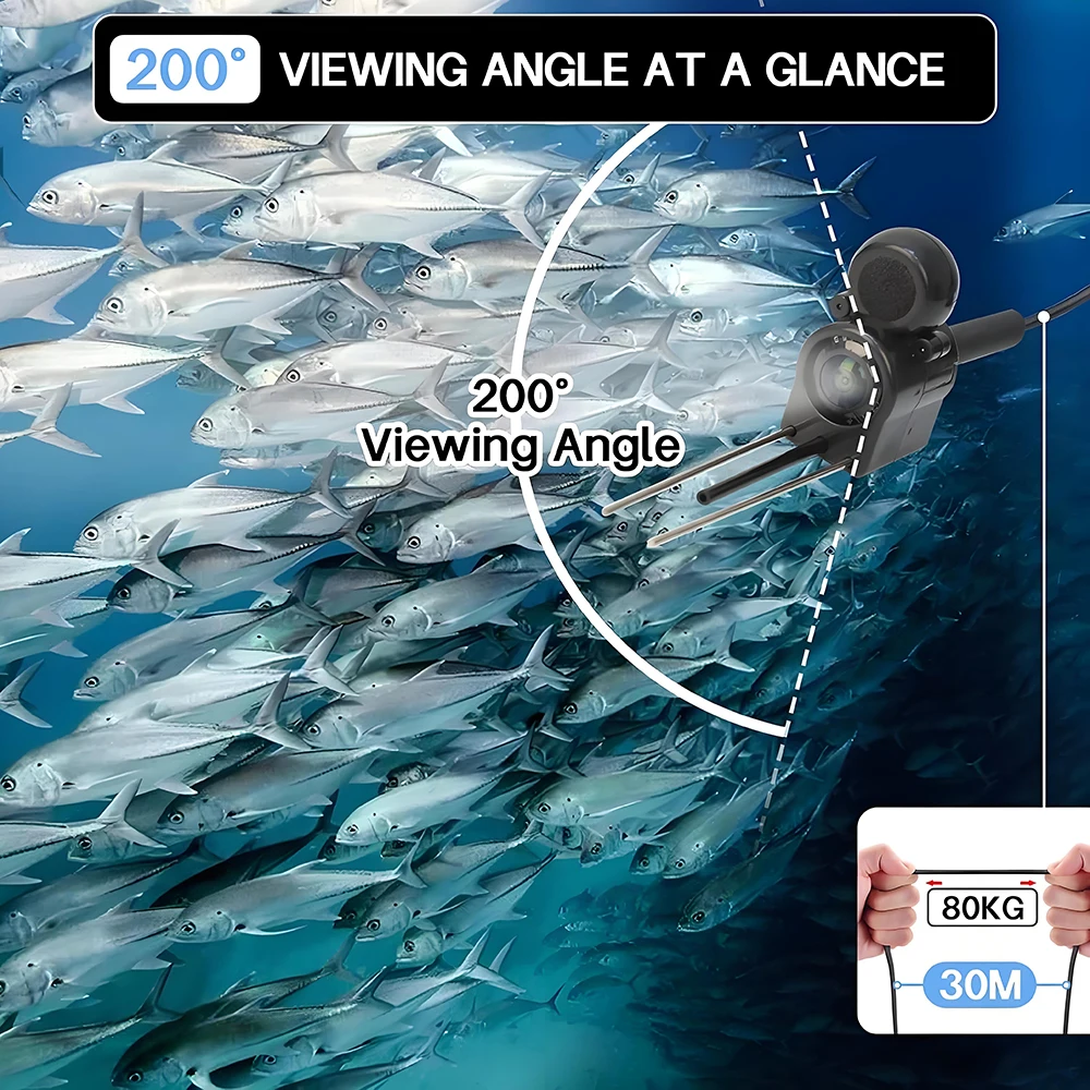 5인치 HD 터치 버튼 수중 낚시 카메라 200 °   광각 야간 투시경 방수 어군탐지기 얼음낚시용 비디오 녹화