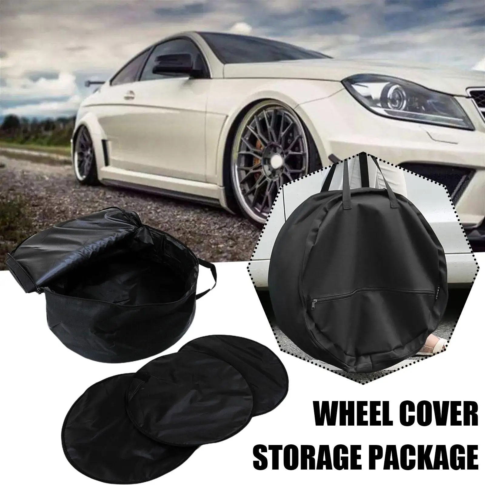 For Tesla Y Car Aero Wheel Cover Storage Bag Wheel Cover Spare Portable Carrying Organizer Bag Car Hubcap Storage