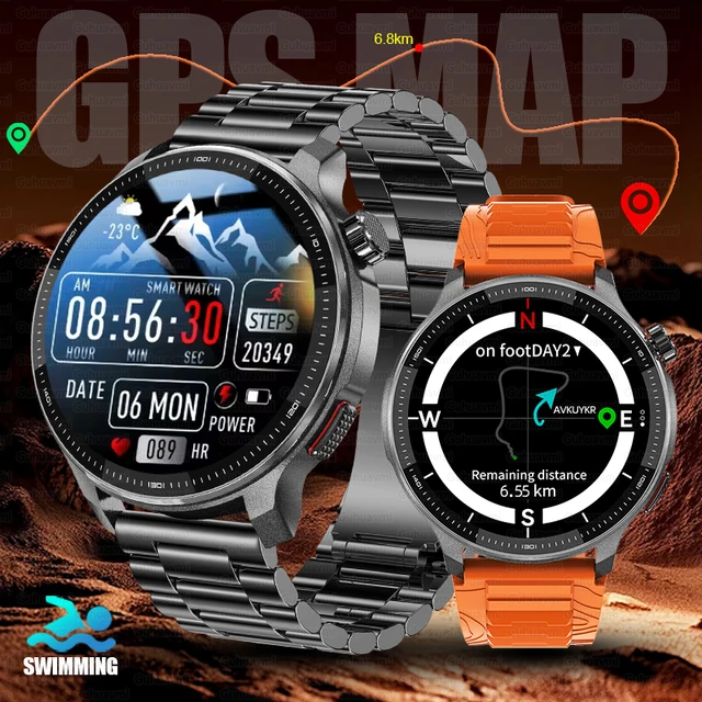 2026New GPS Position Smart Watch Men Outdoor Compass Altimeter 4GB Memory Offline Map 10ATM Waterproof Bluetooth Call Smartwatch 1