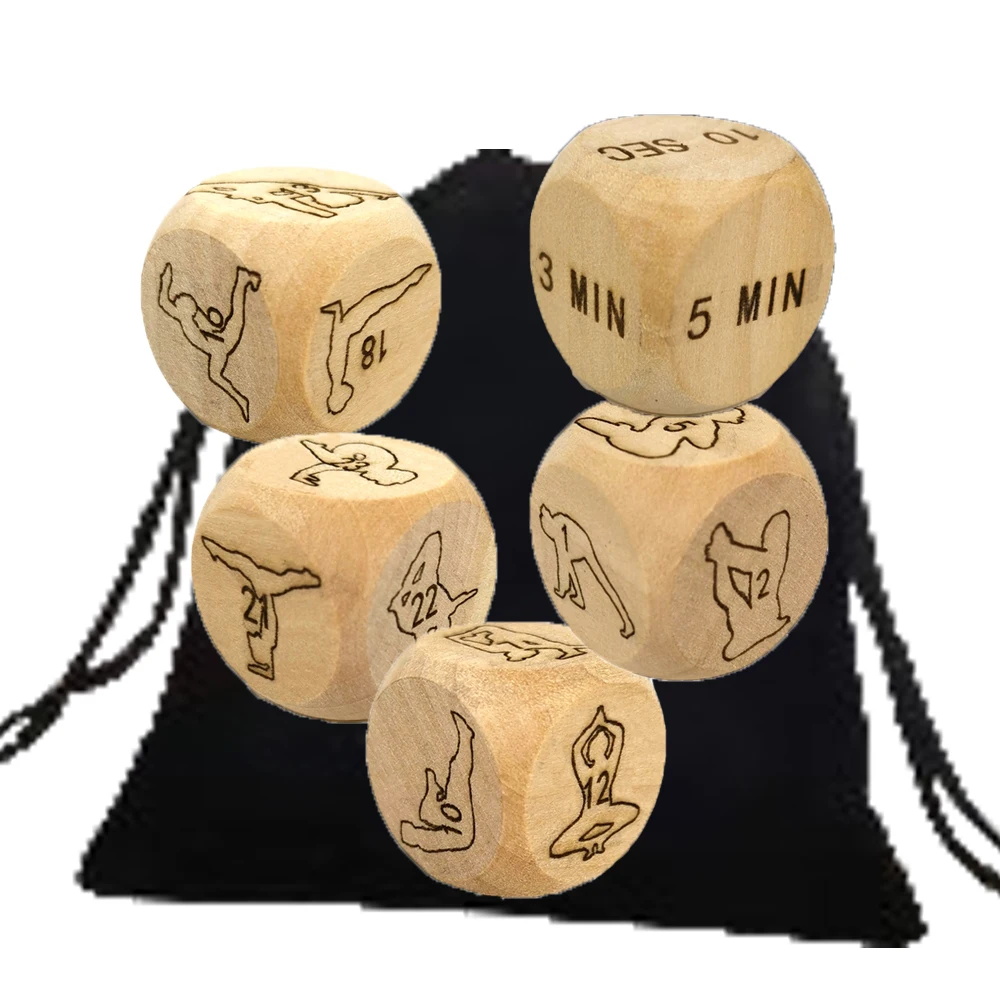 

5Pcs Fun Naughty Night Yoga Dice Exercise Dice Improve Love Dice - Bedroom Fitness Game Dice Couple Decision Dice Gift for Adult