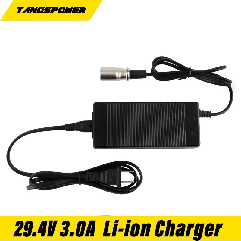 Battery Charger Adapter 29.4V 3A charger for 24V 25.2V 25.9V 29.4V lithium battery pack charger connector XLR