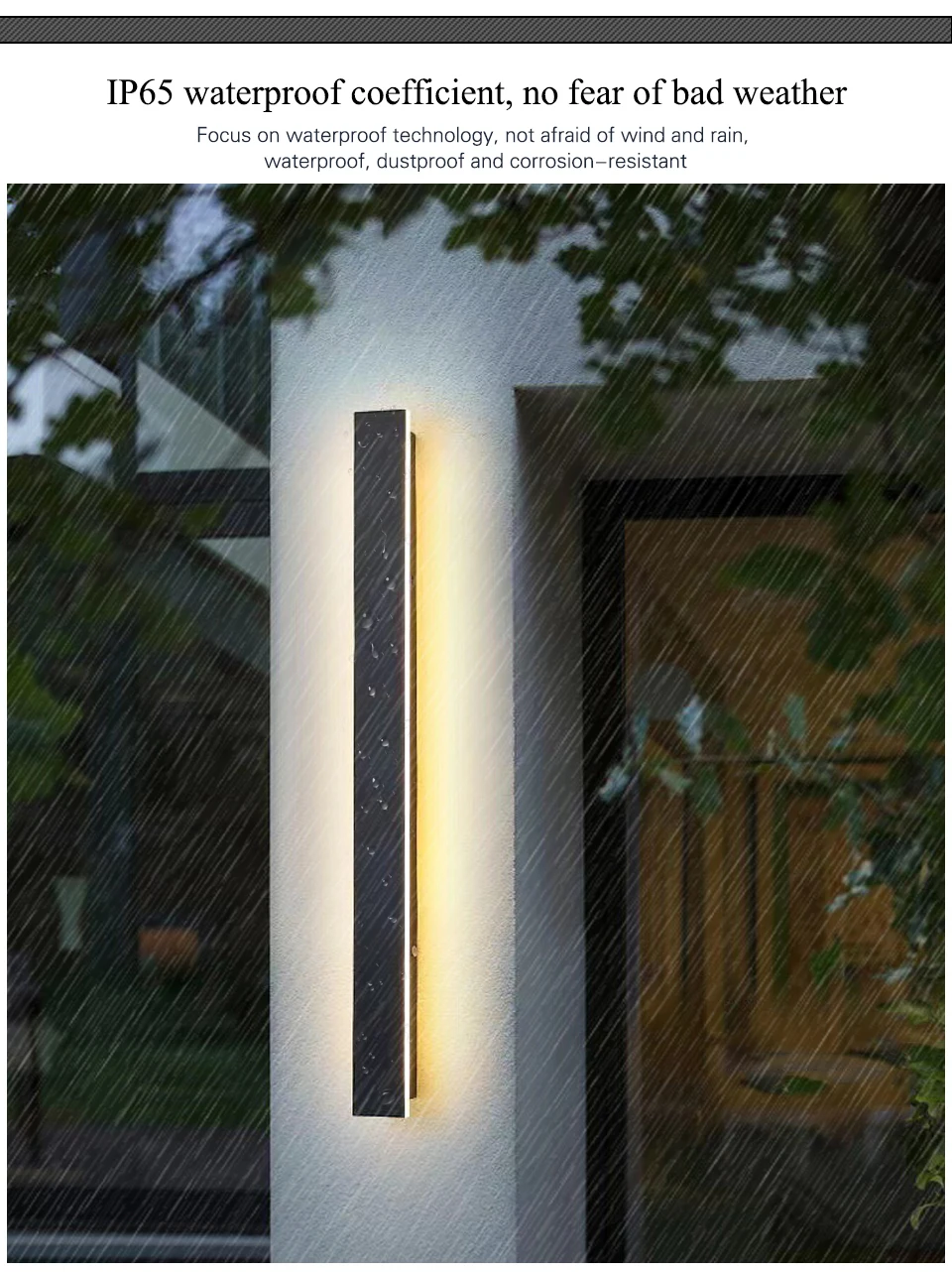 Waterproof Outdoor Wall Lamp Long Strip LED IP65 Modern Light Warm White Nautral Light Cold Light Garden Light 110V 220V solar hanging lanterns