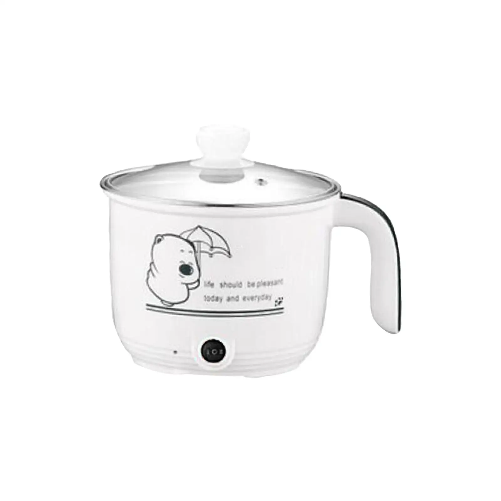 Electric Cooking Pot Nonstick 1.8L Stainless Steel Multifunctional 2 Gear Electric Skillet for Noodles Ramen Porridge Eggs 3