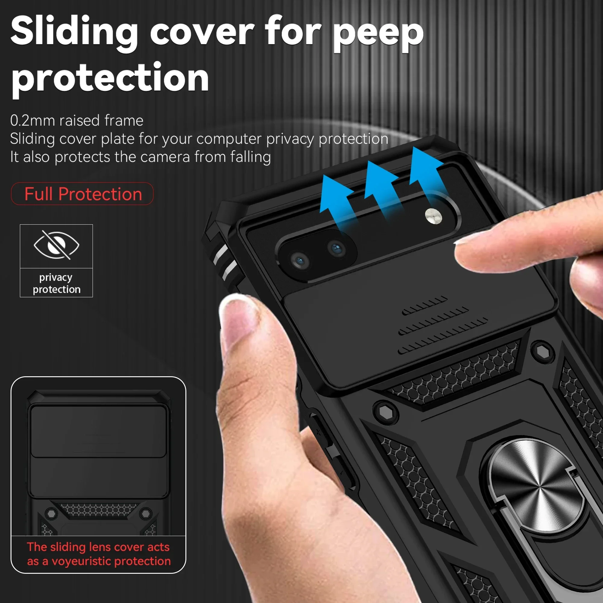 Advanced Armor Protective Case with Ring Holder and Lens Protection
