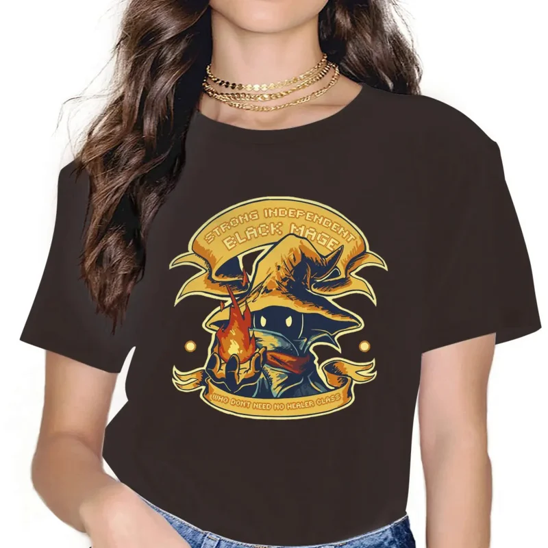

StrongBlackMageFashionTShirtsFinalFantasyRolePlayingGameWomanHarajukuStreetwearTShirtRoundNeck
