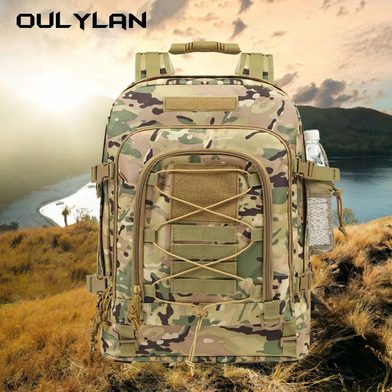 

Oulylan Outdoor Sports Mountaineering Bag Tactical Backpack Men's Expandable 60L Large Capacity Kangaroo Backpack