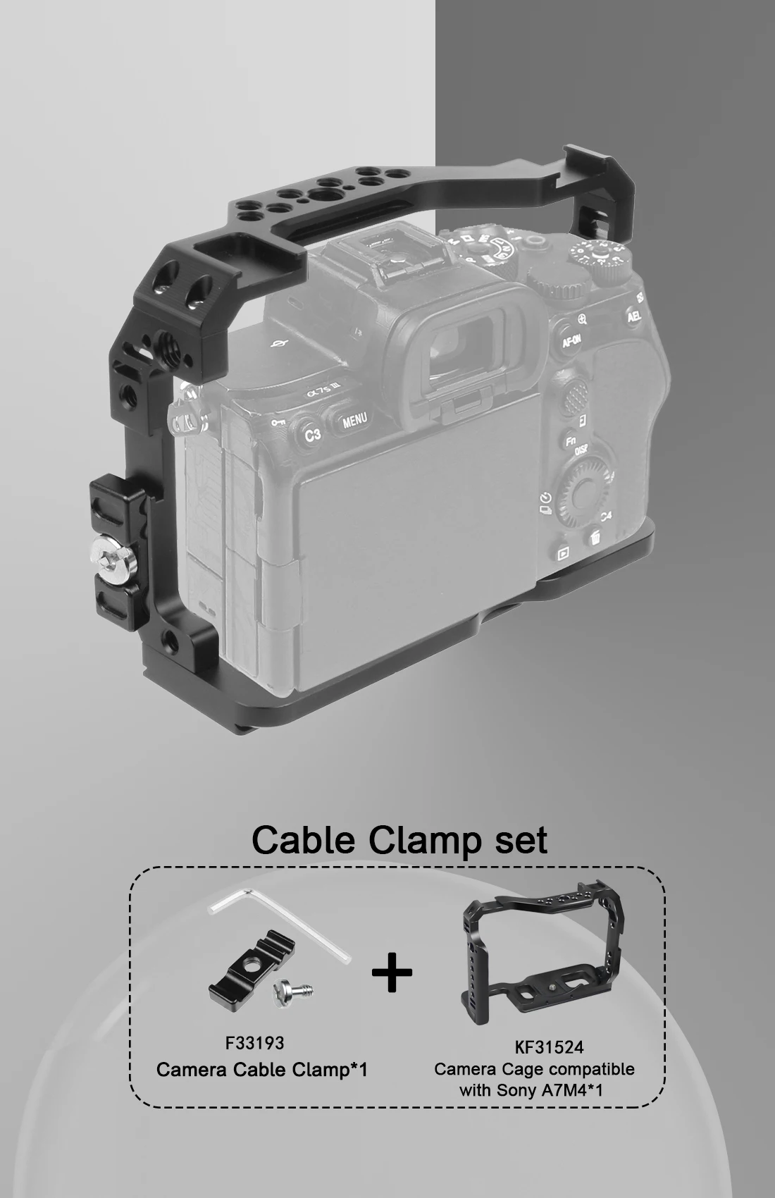 A7M4 A7R4 Camera Full Cage Rig Handle Grip Arca-style Cold Shoe Mount ARRI Locat