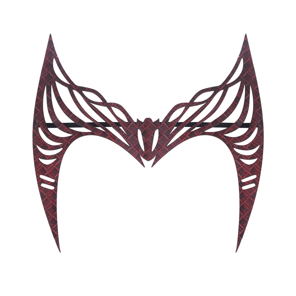 Movie Wanda Vision Scarlet Cosplay Witch Headwear Soft PU Leather Made Scarlet Topknot Cosplay Props