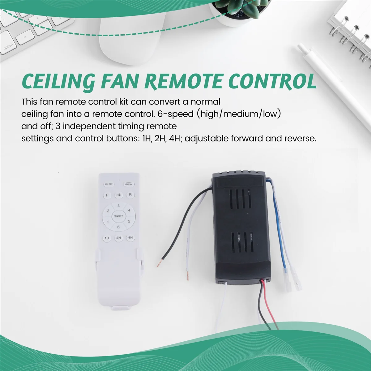 Ventilatore da soffitto E27 con telecomando e compresse per