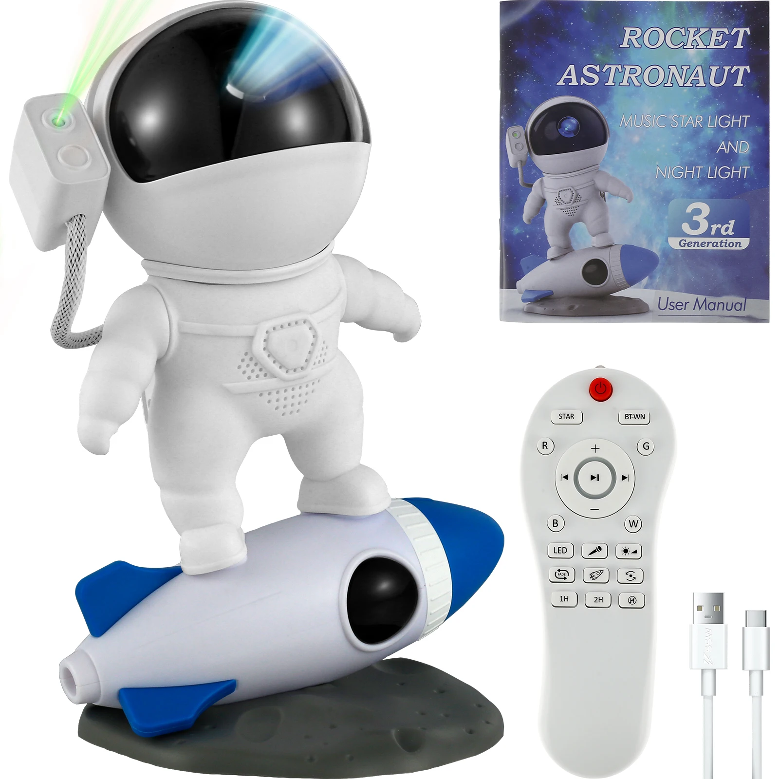 

New Astronaut Star Projector Remote and App Control Star Projection Night Light 3D Image Effect Nebula Galaxy Projector Cute