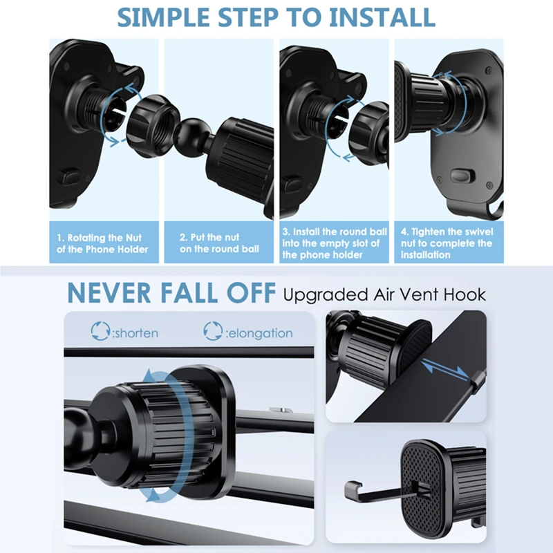 Gravity Car Phone Holder Stand Air Vent Mount Hook GPS Smartphone Mobile Cell Support In Car Bracket for IPhone Samsung Xiaomi