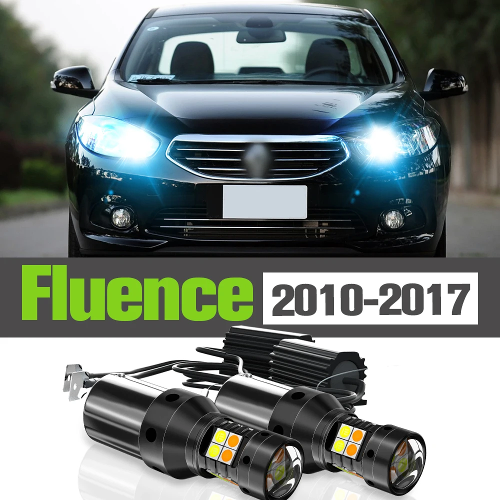 

2x LED Dual Mode Turn Signal+Daytime Running Light DRL Accessories Lamp For Renault Fluence 2010-2017 2012 2013 2014 2015 2016