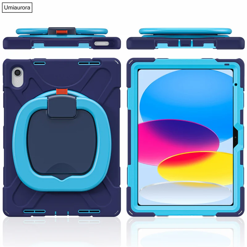 Enhanced Shockproof Tablet Case with 360° Rotating Handle and Stand