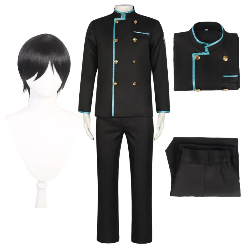 

Anime BLUE LOCK Rin Itoshi Cosplay High School Uniform DK Embroidery Logo Coat Pants with Wig Halloween Carnival Party Costumes