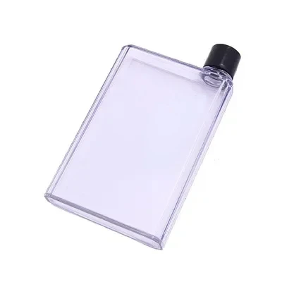 Portable A6 Flat Water Bottle - Clear Notebook-Style Hydration Container