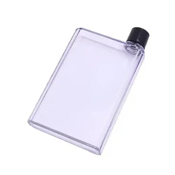 Portable A6 Flat Water Bottle - Clear Notebook-Style Hydration Container - A5-420ML (WHITE)