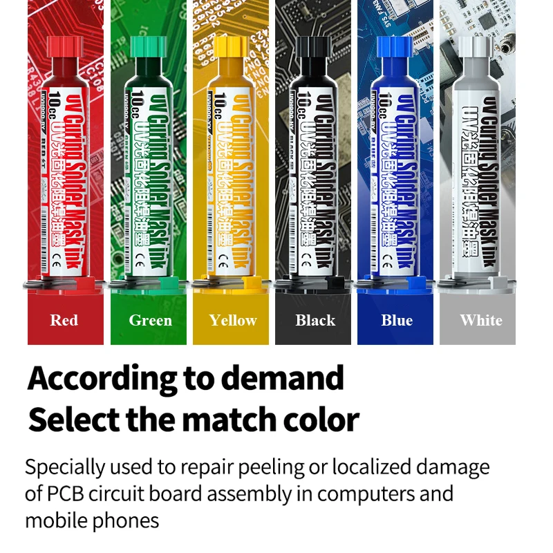 Enhanced UV Solder Mask Ink for PCB Protection - Available in Multiple Colors