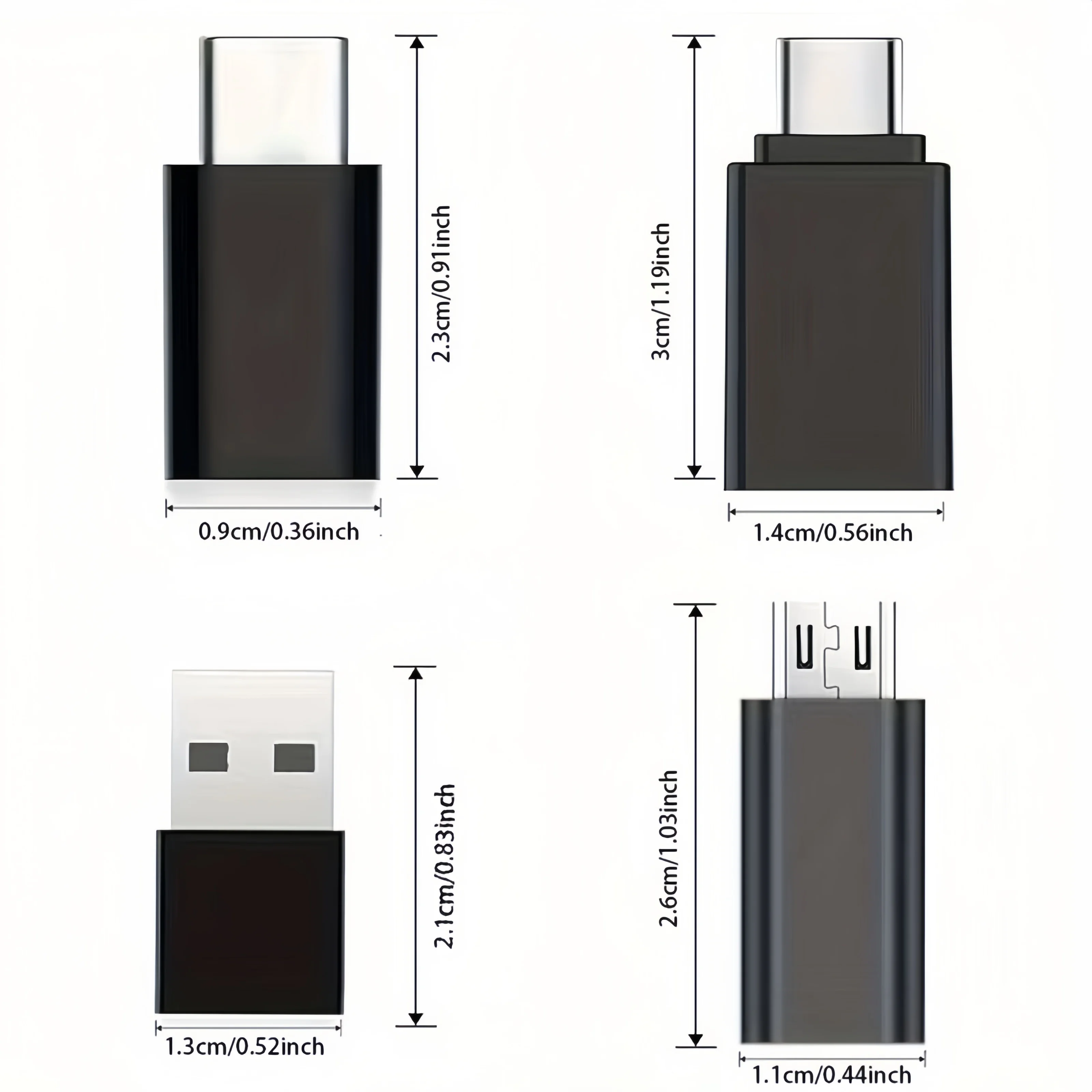 USB 3.0-USB-C 어댑터 8개 세트 ? 노트북, 차량, 휴대폰, PC용 C타입(남성/여성) OTG 컨버터(마이크로 포함)