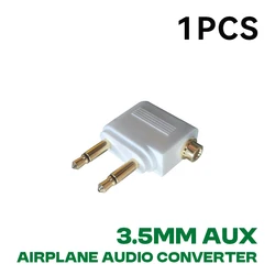 Airplane Audio Adapter 3.5mm AUX Plug for Travel Headsets - Wholesale Pack of 1 - 10 (1PCS White)