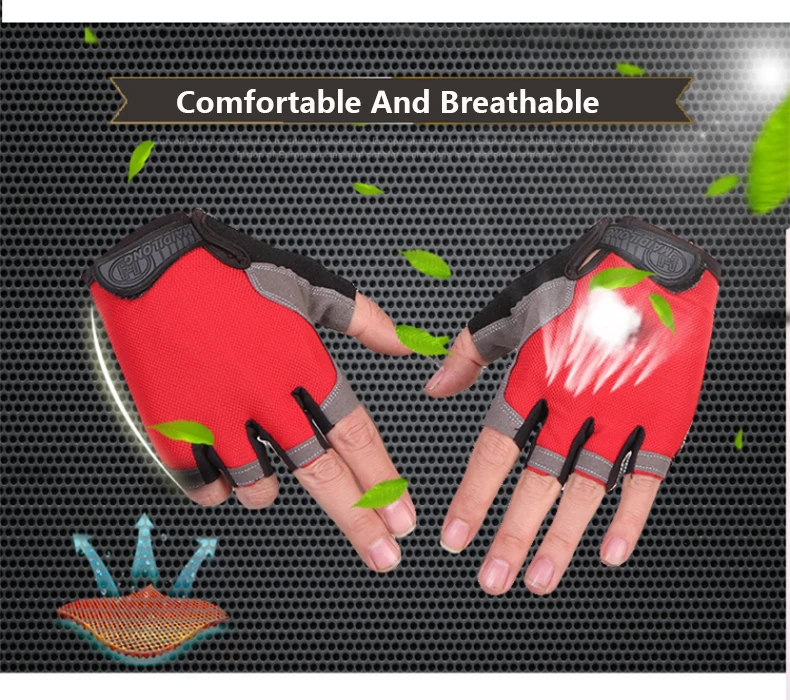 Description Picture 3 of itemProfessional Gym Fitness Breathable Anti-Slip Women Men Half Finger Summer Fishing Cycling Fingerless Gloves Female Bicycle Bike